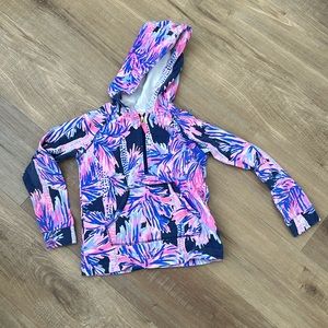 Lilly Pulitzer Girls half zip sweatshirt with hood size 6-7